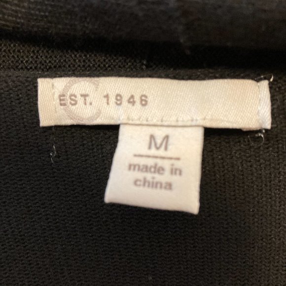 Cardigan C est. 1946 Draped Black White and Silver Beading Sz M Grandma-Core - Picture 10 of 13